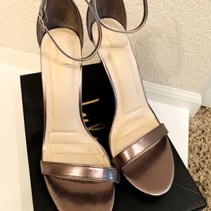 Women’s pewter straps heels size 10